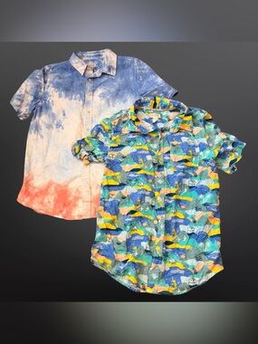 2 Cat & Jack Boys Shirts Size 12/14 (L) | Vacation & Red, white & Blue